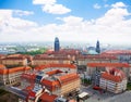 View of Dresden panorama towards Neumarkt Royalty Free Stock Photo