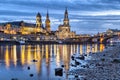 View on Dresden from side of Elbe river