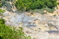 View of Drive-In Volcano Sulphur Springs on the Caribbean island of St. Lucia. La Soufriere Volcano is the only drive-in volcano Royalty Free Stock Photo