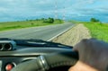 View from the driver`s side of the car