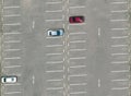 View from drone above empty parking lots, aerial view Royalty Free Stock Photo