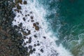 View of a drone at the Beach,top view aerial drone photo of stunning colored sea beach