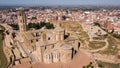 View from drone of Cathedral of Lleida