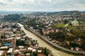 View from drone of Georgian town Kutaisi