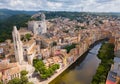 View from drone of Girona Royalty Free Stock Photo