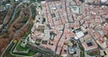 medieval town of Pamplona in valley of Arga river, Navarre, Spain