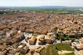 View from drone of Ejea de los Caballeros with Church of Virgen de la Oliva