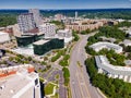 View from a drone. Tysons Corner, Fairfax County, Virginia, USA Royalty Free Stock Photo