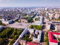 View from drone of Voronezh with Lenin Square