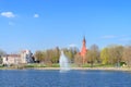 View of the Druskininkai city from the lake Druskonis