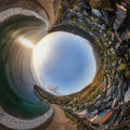 360 view of the dry Australian landscape of Tasmania Royalty Free Stock Photo