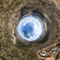 360 view of the dry Australian landscape of Tasmania