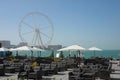 View of Dubai Eye and Dubai Ferris Wheel in JBR. Dubai - UAE. 22 JANUARY 2018. Royalty Free Stock Photo