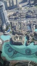 View on Dubai Fountain from the lookout Burj Khalifa.