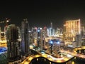 A view of Dubai Marina, at night