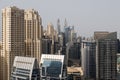 View on Dubai Marina skyscrapers and the most luxury superyacht marina,Dubai