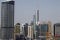 View on Dubai Marina skyscrapers and the most luxury superyacht marina,Dubai