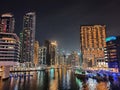 View on Dubai Marina skyscrapers, Dubai, United Arab Emirates Royalty Free Stock Photo