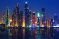 View of Dubai by night Royalty Free Stock Photo