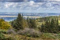 A view of Dublin, Ireland from the Dublin Mountains on an overcast day in October Royalty Free Stock Photo