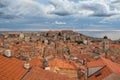 View of Dubrovnik old town buildings and red roofs from the city wall Royalty Free Stock Photo