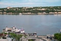 View from dufferint terrace of The Lomer-Gouin ferry in Quebec Canada Royalty Free Stock Photo