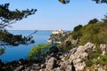 View of Duino Castle from the Rilke Trail in spring Royalty Free Stock Photo