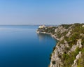 View of Duino Castle from the Rilke Trail in spring Royalty Free Stock Photo