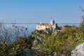 View of Duino Castle from the Rilke Trail in spring Royalty Free Stock Photo