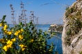 View of Duino Castle from the Rilke Trail in spring Royalty Free Stock Photo