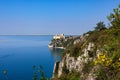 View of Duino Castle from the Rilke Trail in spring Royalty Free Stock Photo