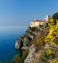 View of Duino Castle from the Rilke Trail in spring Royalty Free Stock Photo