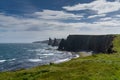 View of the Duncansby Sea Stacks and wild and rugged coastline of Caithness in the Scottish Highlands
