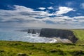 View of the Duncansby Sea Stacks and wild and rugged coastline of Caithness in the Scottish Highlands