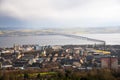 View of Dundee City Centre During a Rainfall in Winter