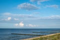 The view of the dunes and the beach of Zempin on the island of Usedom on a sunny day Royalty Free Stock Photo