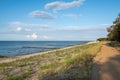 The view of the dunes and the beach of Zempin on the island of Usedom on a sunny day Royalty Free Stock Photo