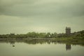 View of the Dunguaire Castle, Galway Bay in Kinvara, Ireland. Beautiful landscape with with the bay.