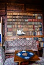 View of Dunrobin castle inside library Scotland UK