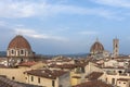 View of the Duomo, Giotto`s bell tower and Cappelle Medicee from the rooftops of Florence Royalty Free Stock Photo