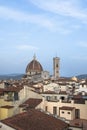 View of the Duomo and Giotto`s bell tower from the rooftops of Florence Royalty Free Stock Photo