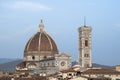 View of the Duomo and Giotto`s bell tower from the rooftops of Florence Royalty Free Stock Photo