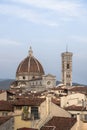 View of the Duomo and Giotto`s bell tower from the rooftops of Florence Royalty Free Stock Photo