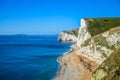 View of Durdle Door, a natural limestone arch on the Jurassic Coast near Lulworth in Dorset, England, UK Royalty Free Stock Photo