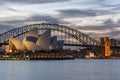 Sydney Opera House and Harbor Bridge - Sydney - Australia Royalty Free Stock Photo