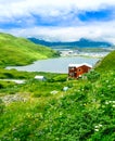 View of Dutch Harbor, Alaska in Unalaska in the Aleutian Islands