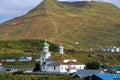 View of the village of Unalaska, Dutch Harbor, Aleutian Islands, Alaska, United States