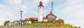 View from the Dutch IJsselmeer at the historic small village of