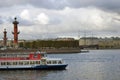 View of Dvortsovy bridge over the Neva river