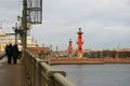 View of Dvortsovy bridge over the Neva river